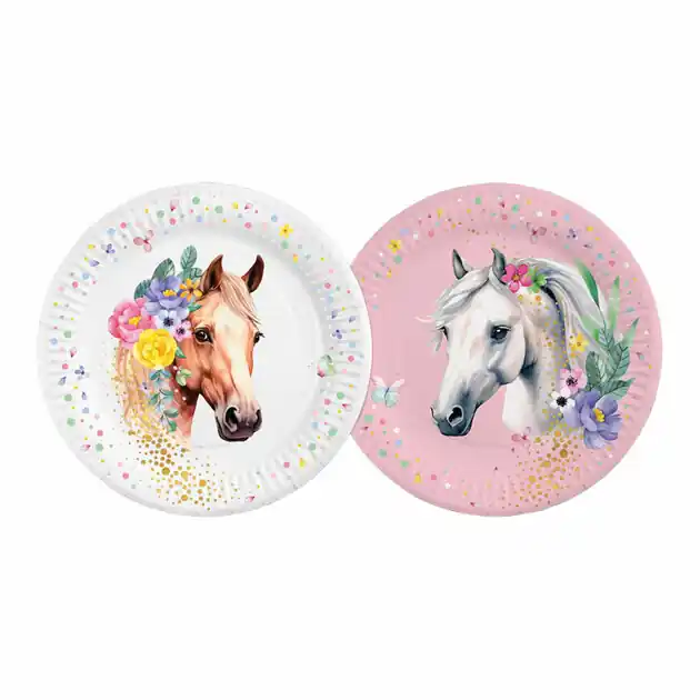 Papieren Borden 23cm Paarden - 8st. Shop Nu