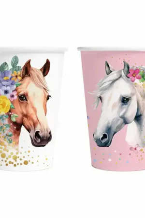 Papieren Bekers 210ml Paarden - 8st. Rechtstreeks Van De Fabrikant