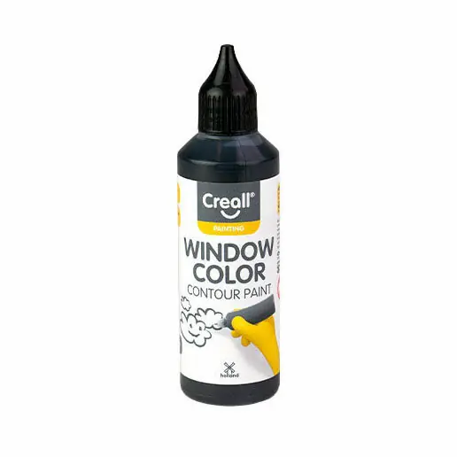 Rechtstreeks Van De Fabrikant Creall Raamverf Contour Zwart - 80ml