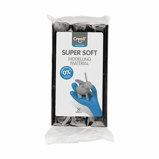 Creall Supersoft Klei Conserveringsvrij Zwart - 500gr. Gecertificeerd