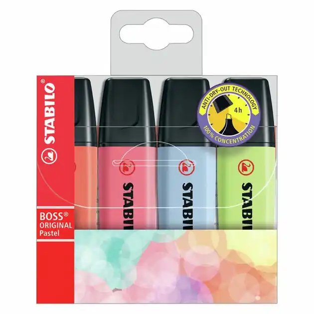 Betrouwbaar STABILO BOSS ORIGINAL Pastel - Markeerstift - Set 4 Stuks
