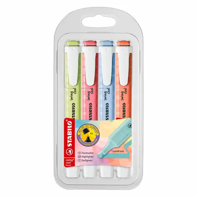 STABILO swing cool Pastel Markeerstiften - 4dlg. Op = Op