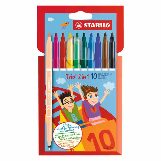 STABILO Trio 2in1 Ergonomische Kleurpotloden - 10dlg. Koopje