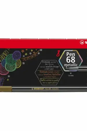Gecertificeerd STABILO Pen 68 metallic Viltstiften in Metalen Doos - 8dlg.