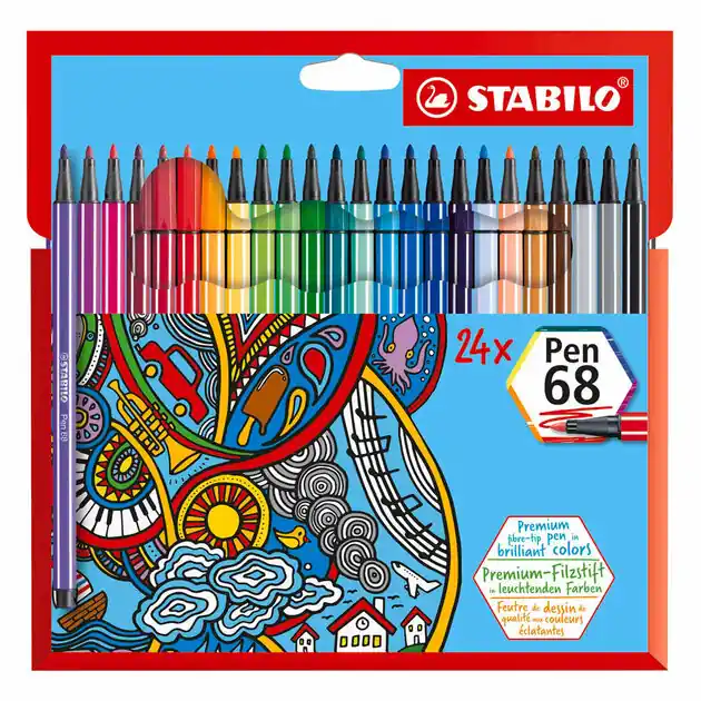 STABILO Pen 68 Viltstiften - 24dlg. Tijdelijk Beschikbaar