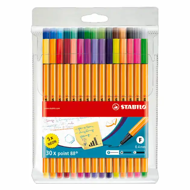 Betaalbaar STABILO point 88 Fineliners in Etui - 30dlg.