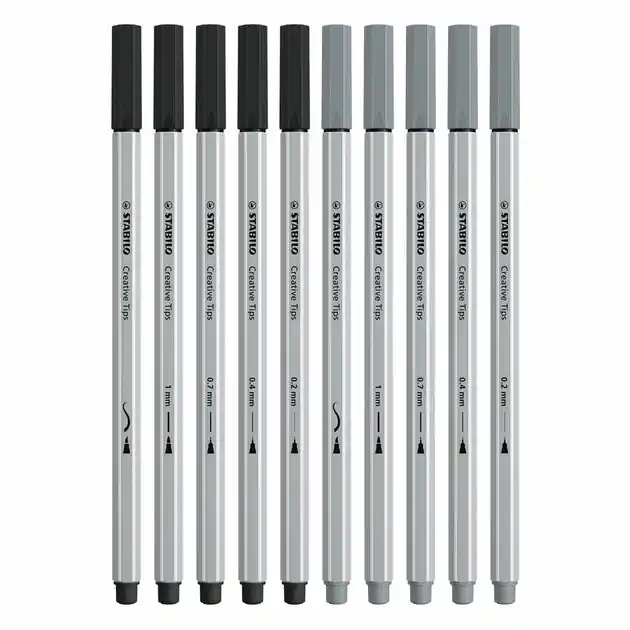 Gereduceerde Prijs STABILO Creative Tips ARTY Pennen Verschillende Puntdiktes - 10dlg.