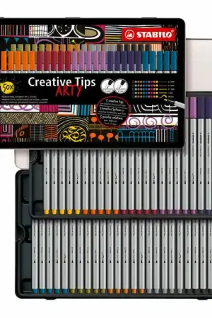 Tijdelijk Beschikbaar STABILO Creative Tips ARTY Pennen in Metalen Etui - 50dlg.