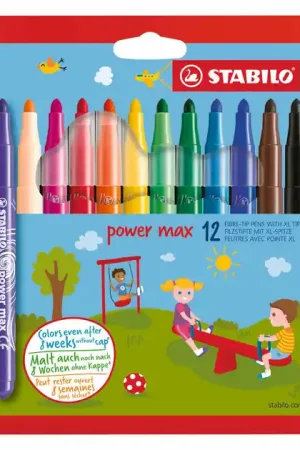 STABILO power max Viltstiften - 12dlg. Beperkte Voorraad