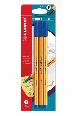 STABILO point 88 Fineliners Blauw - 3dlg. Koop Vandaag