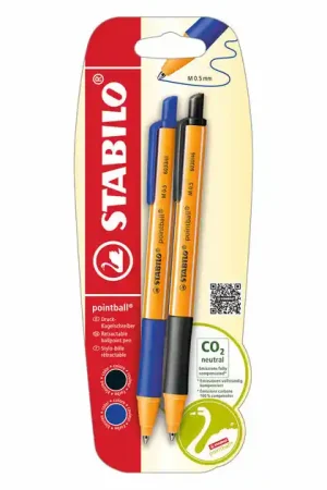 Koop Online STABILO pointball Balpennen Blauw en Zwart - 2dlg.