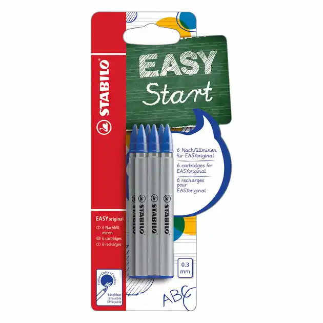 Dagaanbieding STABILO EASYoriginal Navullingen Fijn Blauw - 6st.