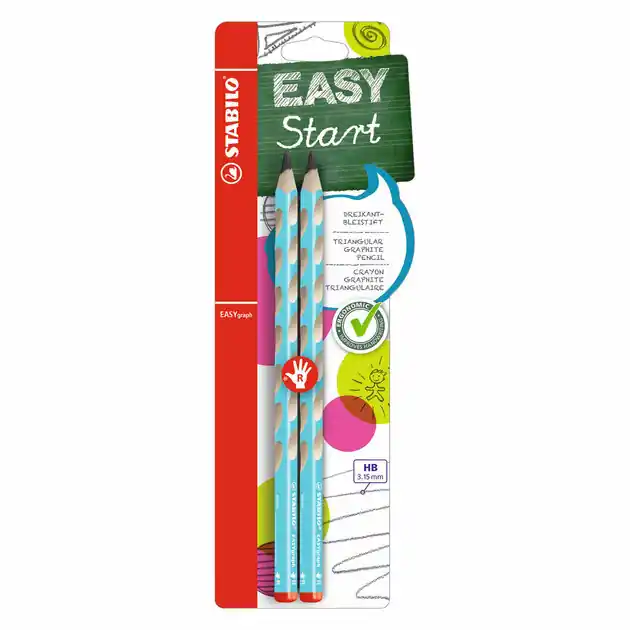STABILO EASYgraph HB Rechtshandige Grafietpotloden Licht Blauw - 2st. Korting