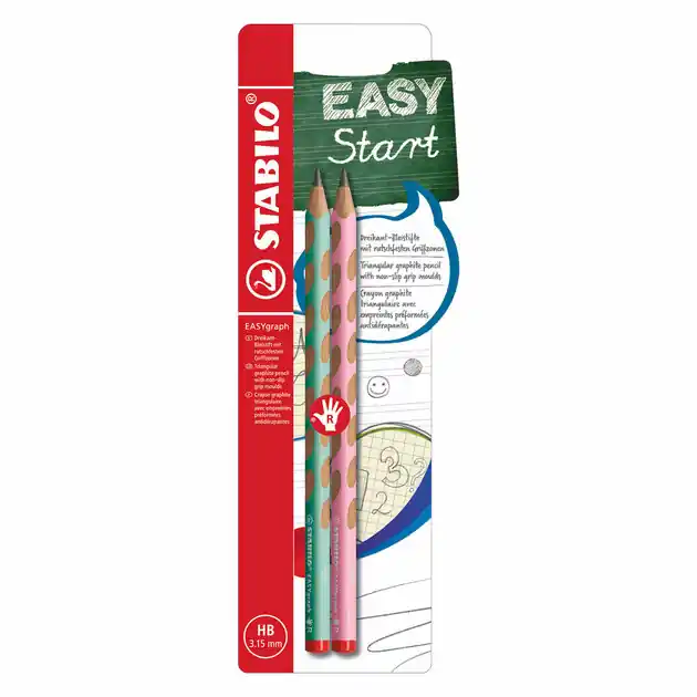 STABILO EASYgraph Pastel HB Rechtshandige Grafietpotloden Groen Roze - 2dlg. Bestseller