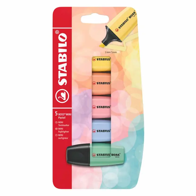 Must-Have STABILO BOSS MINI Pastel Markeerstiften - 5dlg.
