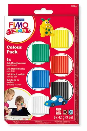 Bestseller FIMO Kids Boetseerklei Standaard Kleuren, 6dlg.