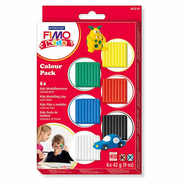 Bestseller FIMO Kids Boetseerklei Standaard Kleuren, 6dlg.