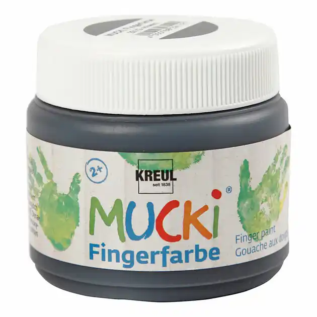 Koop Vandaag Mucki Vingerverf - Zwart, 150ml