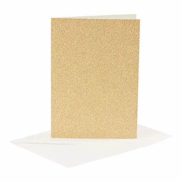 Must-Have Kaarten en Enveloppen 10,5x15cm Glitter Goud - 4st.