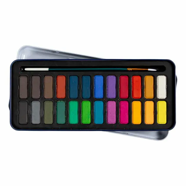 Aquarelset Diverse Kleuren - 24 Kleuren Alleen Vandaag