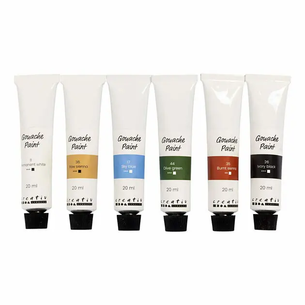 Gouacheverf Natuurlijke Kleuren - 6x20ml. Alleen Vandaag