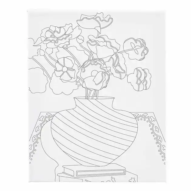 Schildercanvas met Print Boeket in Vaas - 24x30cm Direct Verzonden