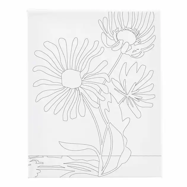 Merkproduct Schildercanvas met Print Grote Bloemen - 24x30cm