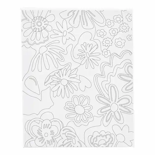 Schildercanvas met Print Bloemen - 24x30cm Finale Uitverkoop