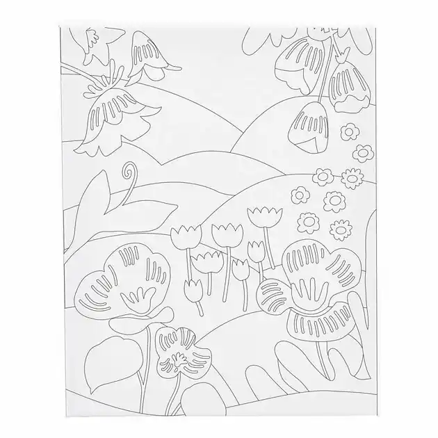 Schildercanvas met Print Bloemenlandschap - 24x30cm Beperkt Aanbod