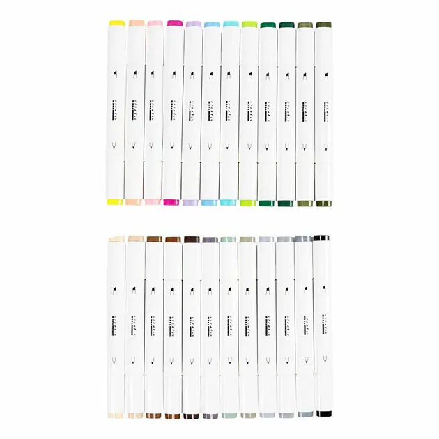 Tekenstift Lijndikte 1+8mm Pastelkleuren - 24st. Seizoensaanbieding