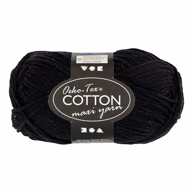 Katoengaren Afm 8/8 L: 80-85 M Zwart - 50gr. Betrouwbaar