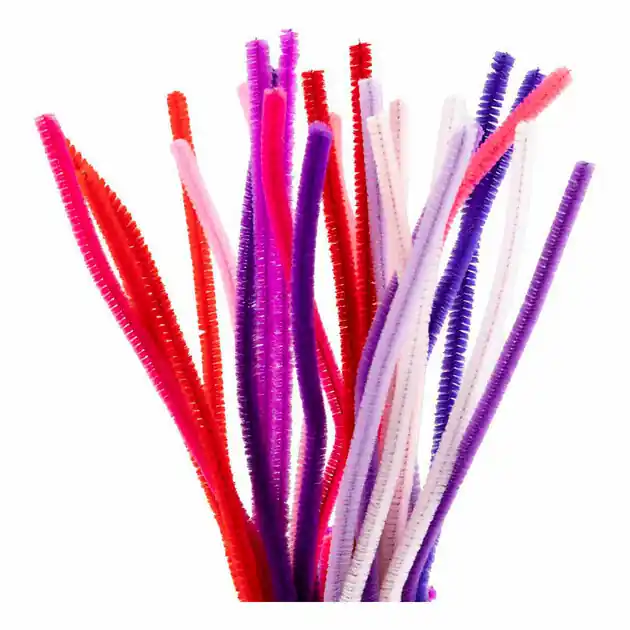 Betaalbaar Chenille 6mm x 30cm Paars en Roze Harmonie - 25st.