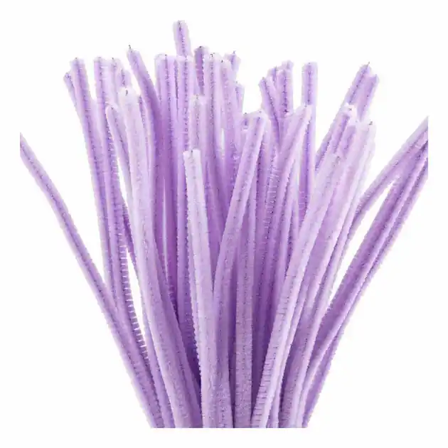 Goedkoop Chenille 6mm x 30cm Paars - 50st.