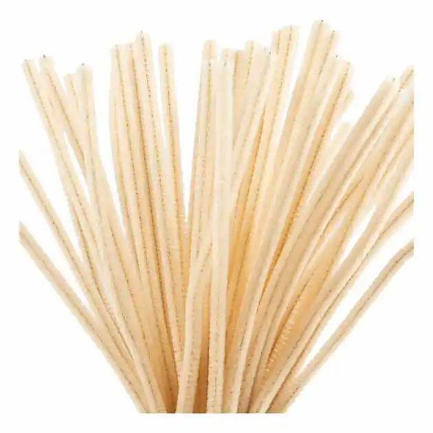 Exclusieve Aanbieding Chenille 6mm x 30cm Beige - 50st.
