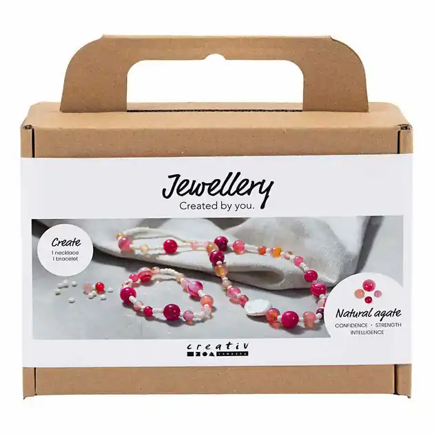 Mini Hobbyset Sieraden Halsketting en Armband Roze Direct Beschikbaar