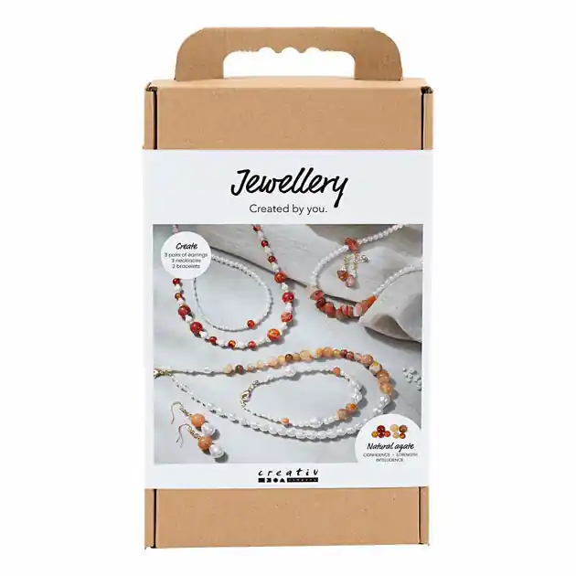 Hobbyset Sieraden Beige Burnt Orange Wit Parelmoer Flitsaanbieding
