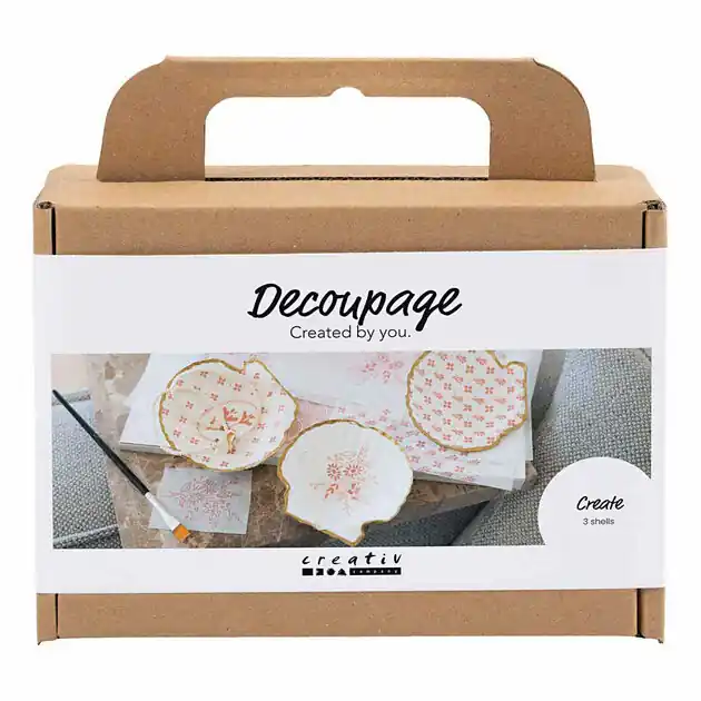 Aanbieding Mini Hobbyset Decoupage Mosselschelpen Lichtroze