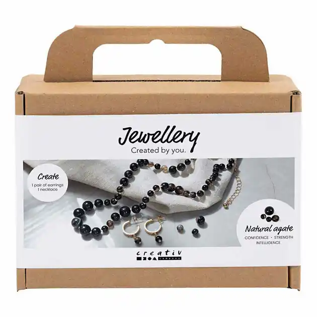 Mini Hobbyset Sieraden Halsketting en Oorbellen Zwart en Wit Shop Nu