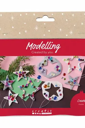 Actieprijs Mini Hobbyset Boetseren Sterren Zilver Wit