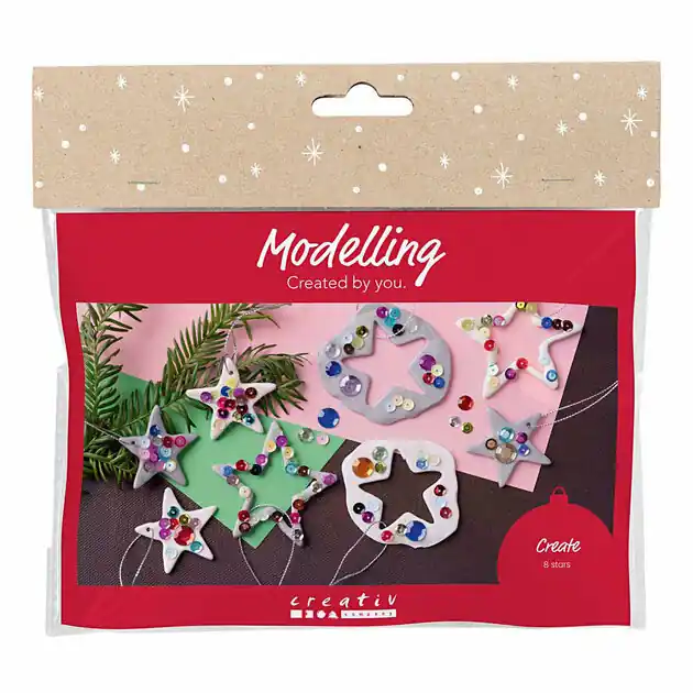 Actieprijs Mini Hobbyset Boetseren Sterren Zilver Wit