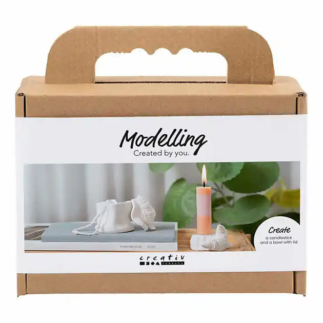 Koop Vandaag Mini Hobbyset Boetseren Kandelaar met Schelpen Off White