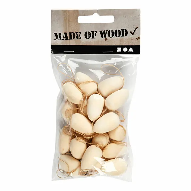 Houten Mini Eieren 2,5cm - 20st. Betrouwbaar