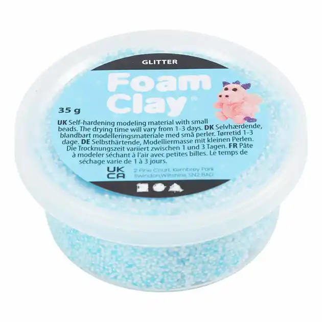 Direct Verzonden Foam Clay Glitter Lichtblauw - 35gr.