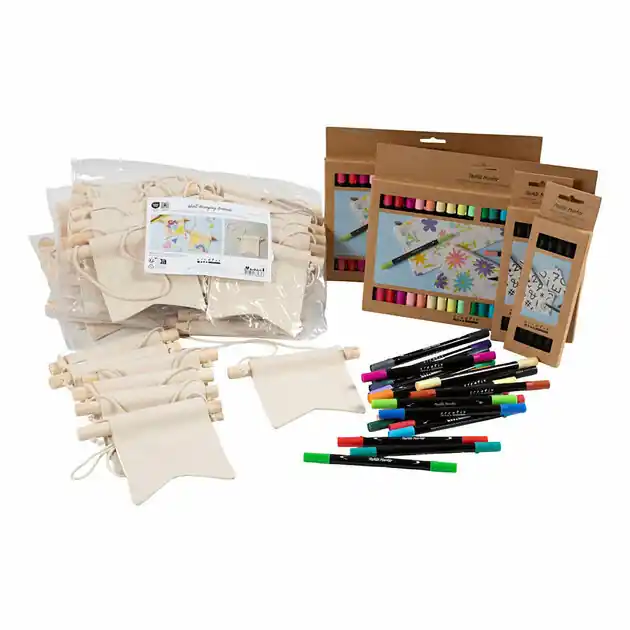 Groepsset Verf je eigen Spandoek 10,5x12cm - 60st. Tijdelijk Beschikbaar