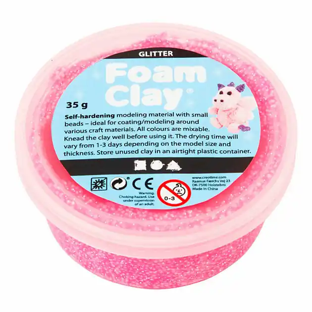 Beste Prijs Foam Clay Glitter 35gr - Roze