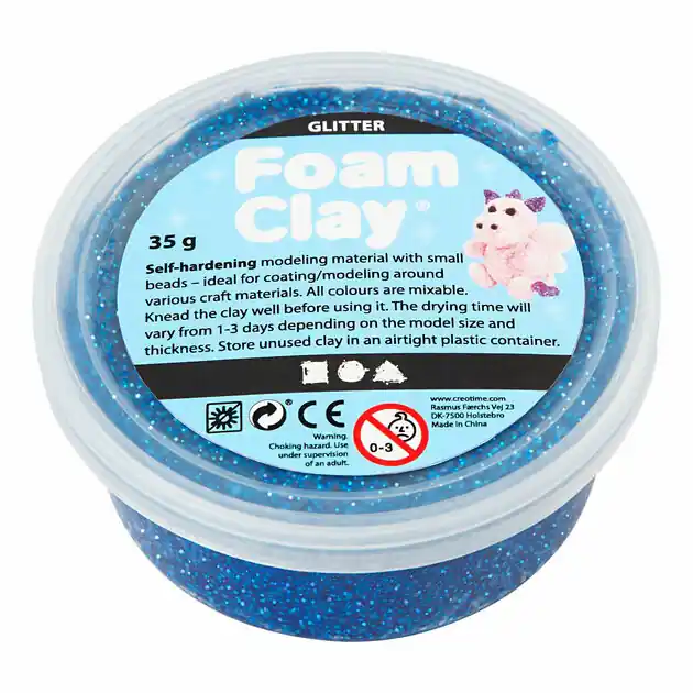 Betaalbaar Foam Clay Glitter 35gr - Blauw
