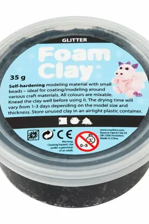 Bestel Nu Foam Clay Glitter 35gr - Zwart