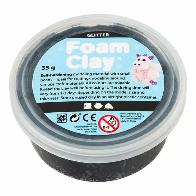 Bestel Nu Foam Clay Glitter 35gr - Zwart