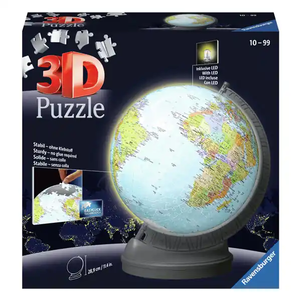 Gecertificeerd Ravensburger 3D Puzzel Aarde met Licht, 540st.