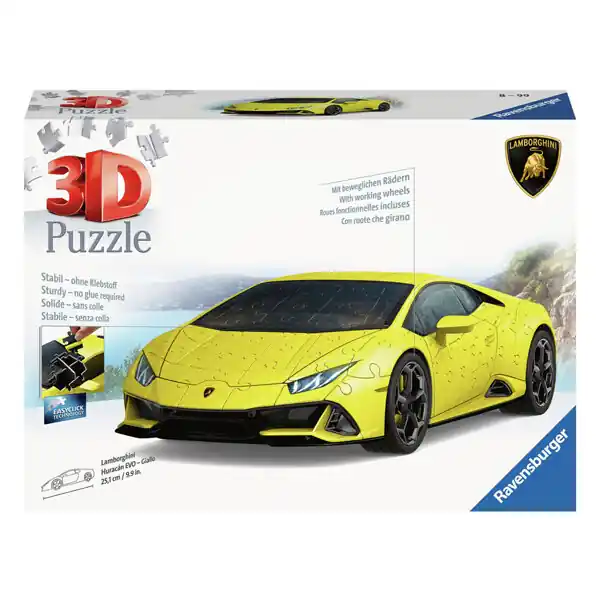 Ravensburger 3D Puzzel Lamborghini Huracan Evo Giallo, 108st. Tijdelijk Beschikbaar